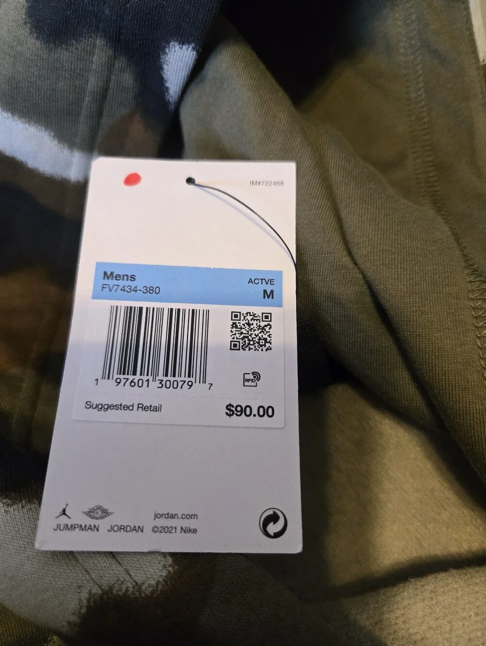 Nike Air Jordan MVP Pullover Hoodie Men’s Size Medium Fleece Camo New Tags